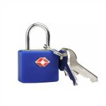 Λουκέτο Βαλίτσας με Κλειδί Travel Blue 027 Μπλε Ορειχάλκινο 40mm – Πιστοποίηση TSA Υψηλής Ασφάλειας