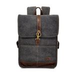 Σακίδιο Πλάτης RCM 17546 Μαύρο Canvas Cotton Washed με Μεταλλικές Λεπτομέρειες