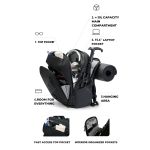 Αδιάβροχο Σακίδιο Πλάτης Bange FW225 Μαύρο 30L | Εργονομική Πλάτη & Θήκη Laptop 15.6” για Πόλη & Πεζοπορία