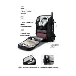 Αδιάβροχο Σακίδιο Πλάτης Bange FW226 Μαύρο 30L Laptop 15.6” με Velcro Design | Πολυμορφικό Σακίδιο Ταξιδιού & Γραφείου