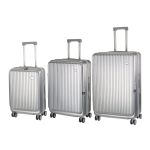 Σετ 3 Βαλίτσες RCM 501-SET3 Ασημί 55+64+74εκ – Ανθεκτικές Πολυκαρμπονικό με 4 Ρόδες & Θήκη Ποτηριού