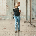 Δερμάτινο Επαγγελματικό Σακίδιο Πλάτης Chesterfield Savona C58.032200 Μαύρο | Roll Top, Θήκη Laptop 15
