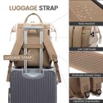 Γυναικείο Σακίδιο Πλάτης Lovevook MB2046 15.6″ Beige/Black/Khaki | Επαγγελματικό & Ταξιδίου | Αντικλεπτικό Backpack