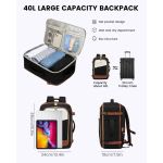 Γυναικείο Σακίδιο Καμπίνας 40L Lovevook MB2165 Black/Beige | Αδιάβροχο με Θύρα USB | Carry-On με 3 Θήκες Οργάνωσης & Παπουτσιών
