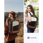 Γυναικείο Σακίδιο Καμπίνας 40L Lovevook MB2165 Black/Beige | Αδιάβροχο με Θύρα USB | Carry-On με 3 Θήκες Οργάνωσης & Παπουτσιών