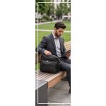Ανδρικό Δερμάτινο Τσαντάκι Ώμου RCM 117A-L Μαύρο – Μεγάλο & Πολυτελές με Πολλές Θήκες