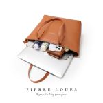 Γυναικεία Τσάντα Ώμου Shopper Pierre Loues 914-62 Καφέ | Ασφαλές Φερμουάρ & Ιμάντες Microfiber | Απόλυτη Οργάνωση & Στυλ