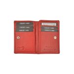 Δερμάτινη Καρτοθήκη Daston 074 Κόκκινο με RFID Προστασία – Slim, 8 Κάρτες & Χαρτονομίσματα