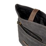 Τσάντα Ώμου Rolltop RCM 17319 Μαύρο – Καμβάς, Πρακτική & Μοντέρνα