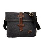 Τσάντα Ώμου Rolltop RCM 17319 Μαύρο – Καμβάς, Πρακτική & Μοντέρνα