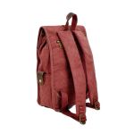 Σακίδιο Πλάτης RCM 17546 Μπορντό Canvas Cotton Washed με Μεταλλικές Λεπτομέρειες