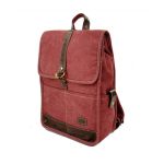 Σακίδιο Πλάτης RCM 17546 Μπορντό Canvas Cotton Washed με Μεταλλικές Λεπτομέρειες