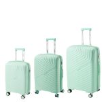 Σκληρό Σετ 3 Βαλίτσες RCM 139 Παστέλ Πράσινο | Άθραυστο Πολυπροπυλένιο | Επέκταση & 4 Διπλές Ρόδες | 8, 23 και 32 Κιλά Αεροδρομίου