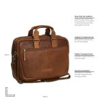 Δερμάτινη Επαγγελματική Τσάντα Chesterfield SETH C40.101031 Κονιάκ για Laptop 15.6” – Premium Business Class Design
