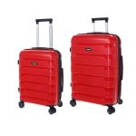 Σετ 2 Βαλίτσες (Καμπίνας & Μεσαία) Seagull SG180 Κόκκινο | Άθραυστο Πολυπροπυλένιο, με Επέκταση & Ρόδες