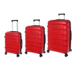 Σετ Βαλίτσες Τριάδα (S, M, L) Seagull SG180 Κόκκινο – Άθραυστο Πολυπροπυλένιο με Επέκταση & 4 Ρόδες