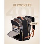 Σετ Ταξιδιωτικό Σακίδιο LOVEVOOK WB2029 Black/Leopard – 40L με Νεσεσέρ & Θήκη Παπουτσιών – Ιδανικό και ως Χειραποσκευή