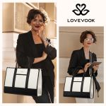 Γυναικεία Τσάντα LOVEVOOK WB3058 Μαύρη/Μπεζ για Laptop 17.3”