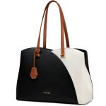 Γυναικεία Τσάντα Ώμου Tote Lovevook WB3290 Μαύρο/Μπεζ 20L | Καθημερινή Τσάντα για Πόλη & Γραφείο