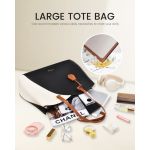 Γυναικεία Τσάντα Ώμου Tote Lovevook WB3290 Μαύρο/Μπεζ 20L | Καθημερινή Τσάντα για Πόλη & Γραφείο
