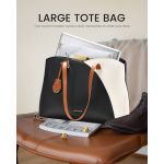 Γυναικεία Τσάντα Ώμου Tote Lovevook WB3290 Μαύρο/Μπεζ 20L | Καθημερινή Τσάντα για Πόλη & Γραφείο