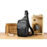 Ανδρικό Δερμάτινο Τσαντάκι Χιαστί Bull Captain XB 096 Μαύρο | Λειτουργικότητα & Στυλ & 2 Κεντρικές Θήκες