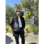 Ανδρικό Δερμάτινο Τσαντάκι Χιαστί Bull Captain XB 086 Μαύρο | Ευρύχωρη Τσάντα Στήθους & 5 Θήκες