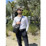Ανδρικό Δερμάτινο Τσαντάκι Χιαστί Bull Captain XB 100 Μαύρο | 4 Θηκών & Λεπτό Προφίλ