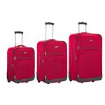 Σετ Βαλίτσες XPLORER 2915 Κόκκινο (55+65+75εκ.) Οικονομικό 3τμχ - με 2 Ρόδες & Επέκταση