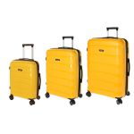 Σετ Βαλίτσες Τριάδα (S, M, L) Seagull SG180 Κίτρινο – Άθραυστο Πολυπροπυλένιο με Επέκταση & 4 Ρόδες