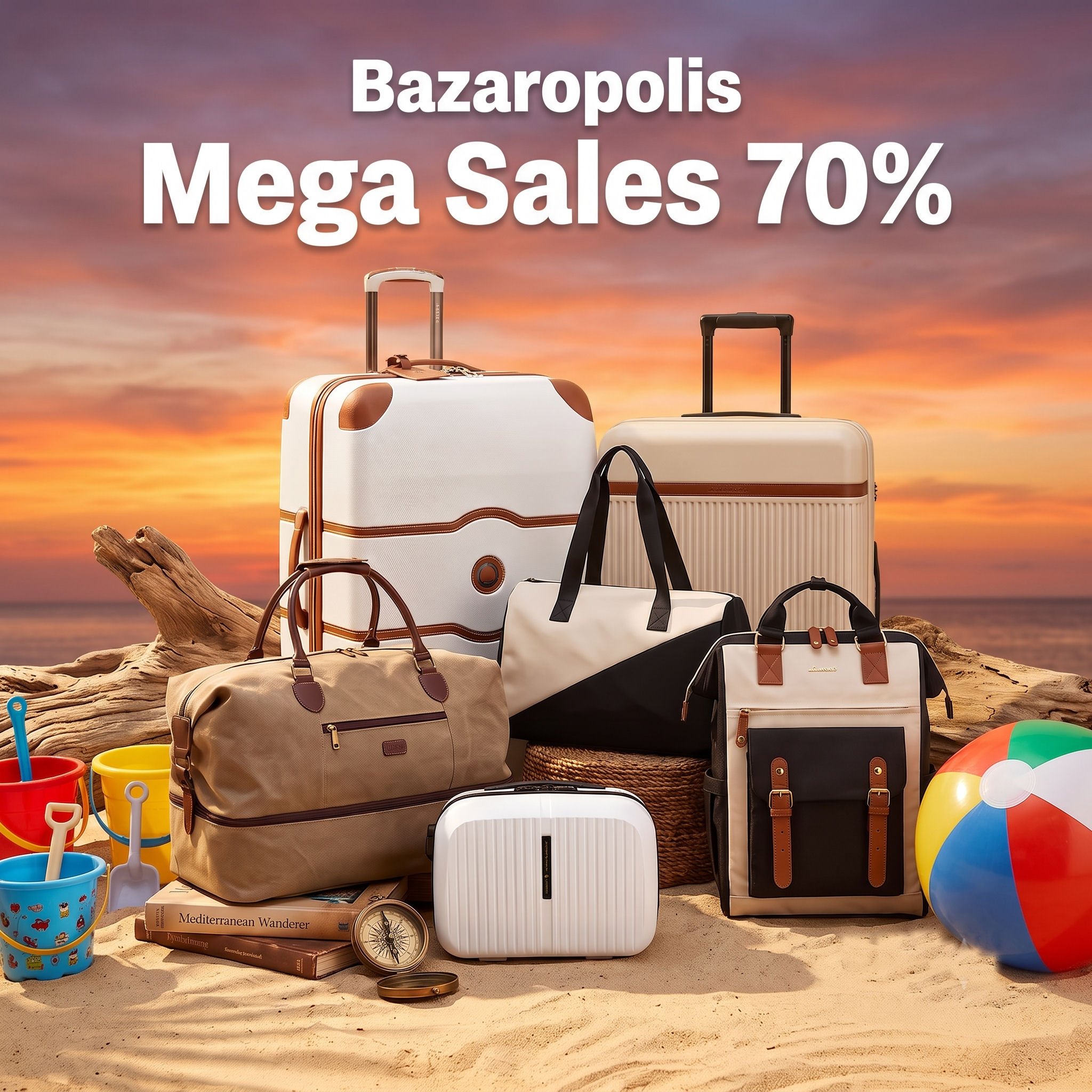 Καλοκαιρινές εκπτώσεις Mega Sales σε σετ βαλιτσών, γυναικείες τσάντες και ανδρικά δερμάτινα πορτοφόλια